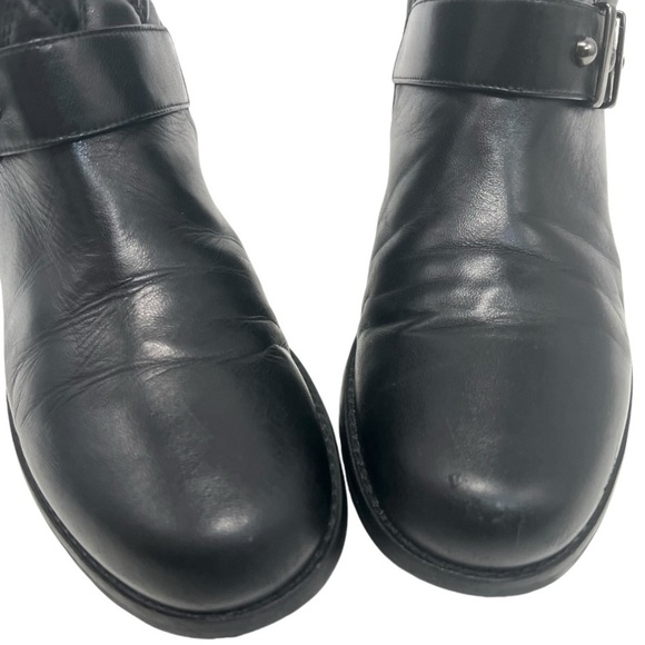 Stuart Weitzman Black Leather Quilted Biker Motorcycle Booties Women’s 8.5 - Picture 5 of 16